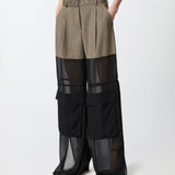Pantalone cargo con georgette semitrasparente