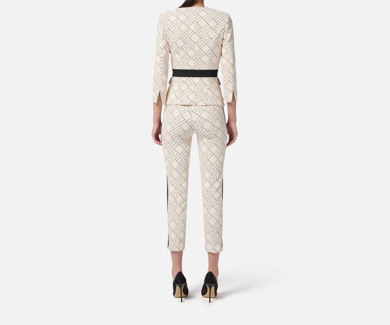Giacca bicolor in doppio crepe - Elisabetta Franchi GIS0156E2 EF1 ELISABETTA FRANCHI 