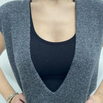 Gilet scollo a V CBGL4734 ANTRACITE OFELIA 