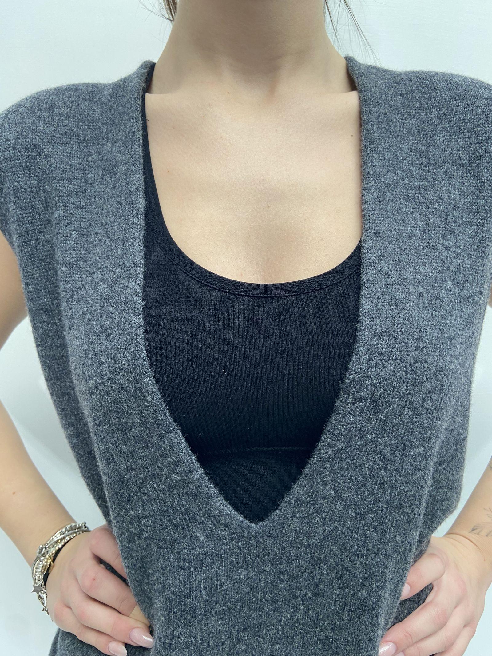 Gilet scollo a V CBGL4734 ANTRACITE OFELIA 