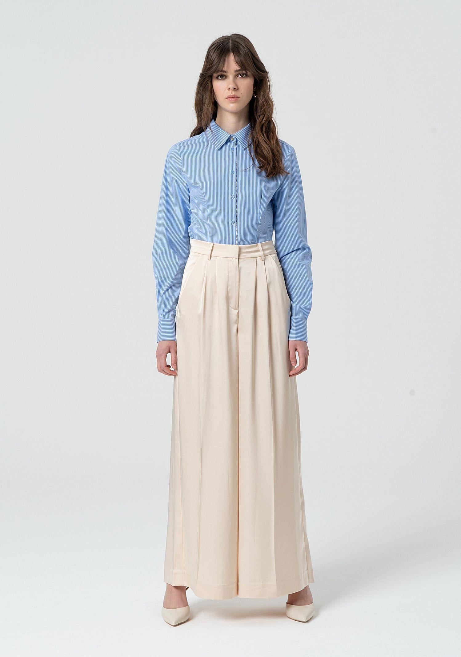 Pantaloni a palazzo in raso FR25SV3002W41101 251 FRACOMINA 