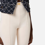 Pantalone a zampa in crèpe - Elisabetta Franchi PA07951E2 193 ELISABETTA FRANCHI 