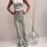 Camicia crop con gancetti - Elisabetta Franchi CA01841E1 BV9 ELISABETTA FRANCHI 