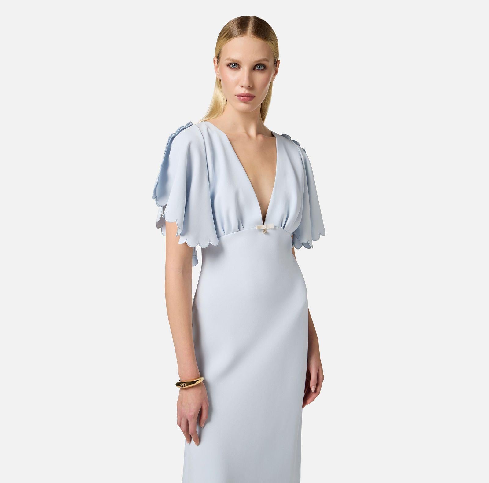 Abito con smerlo ricamato - Elisabetta Franchi AB76852E2 A28 ELISABETTA FRANCHI 