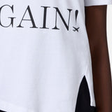T-shirt in jersey asimmetrica con lettering