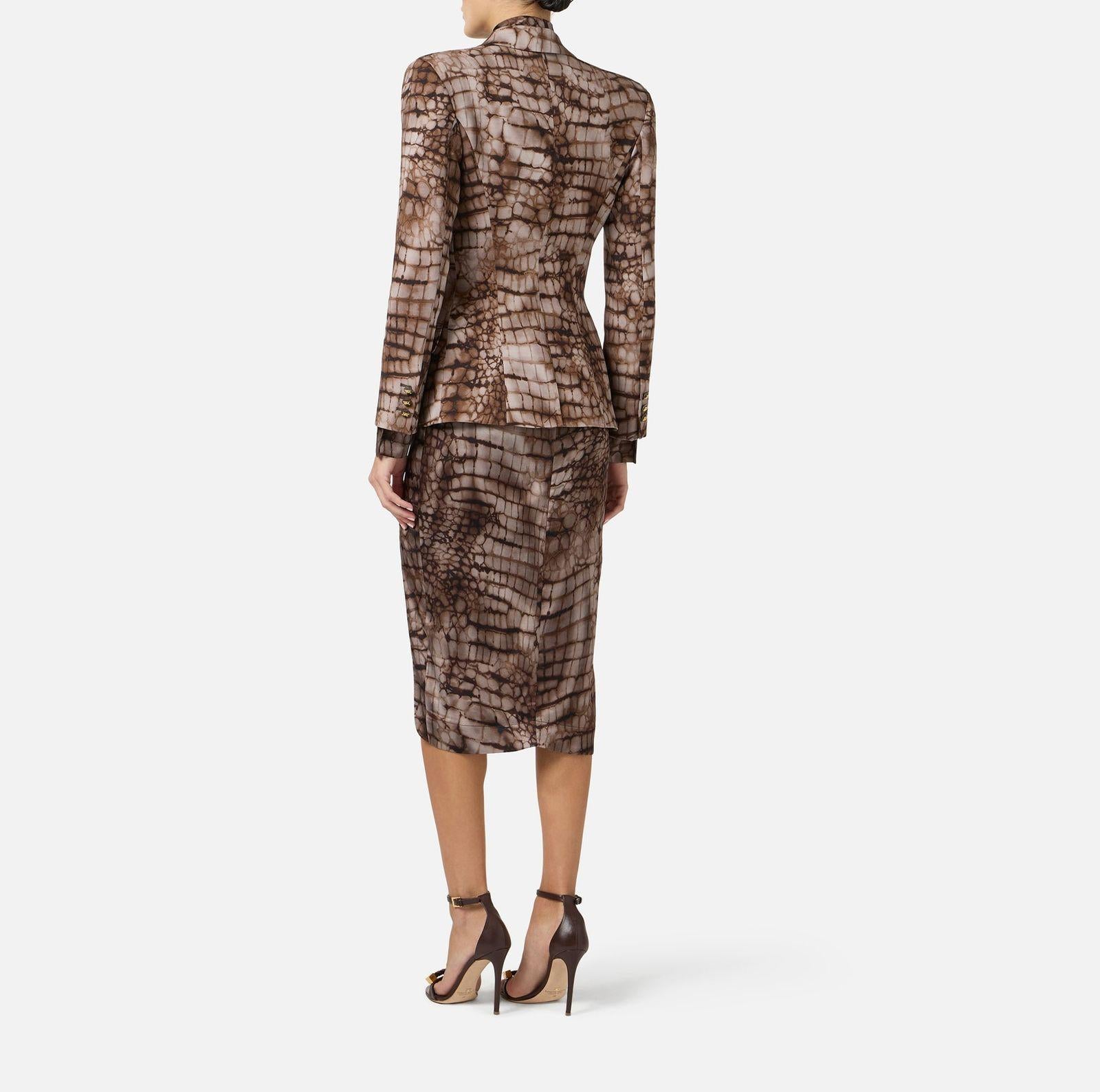 Giacca con stampa alligatore - Elisabetta Franchi GI20761E2 644 ELISABETTA FRANCHI 