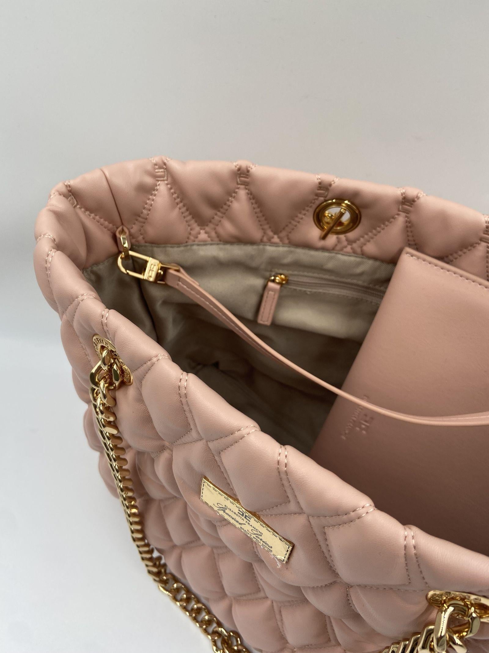 Borsa shopper grande in tessuto embossed - Elisabetta Franchi BS64A47E2 181 ELISABETTA FRANCHI 