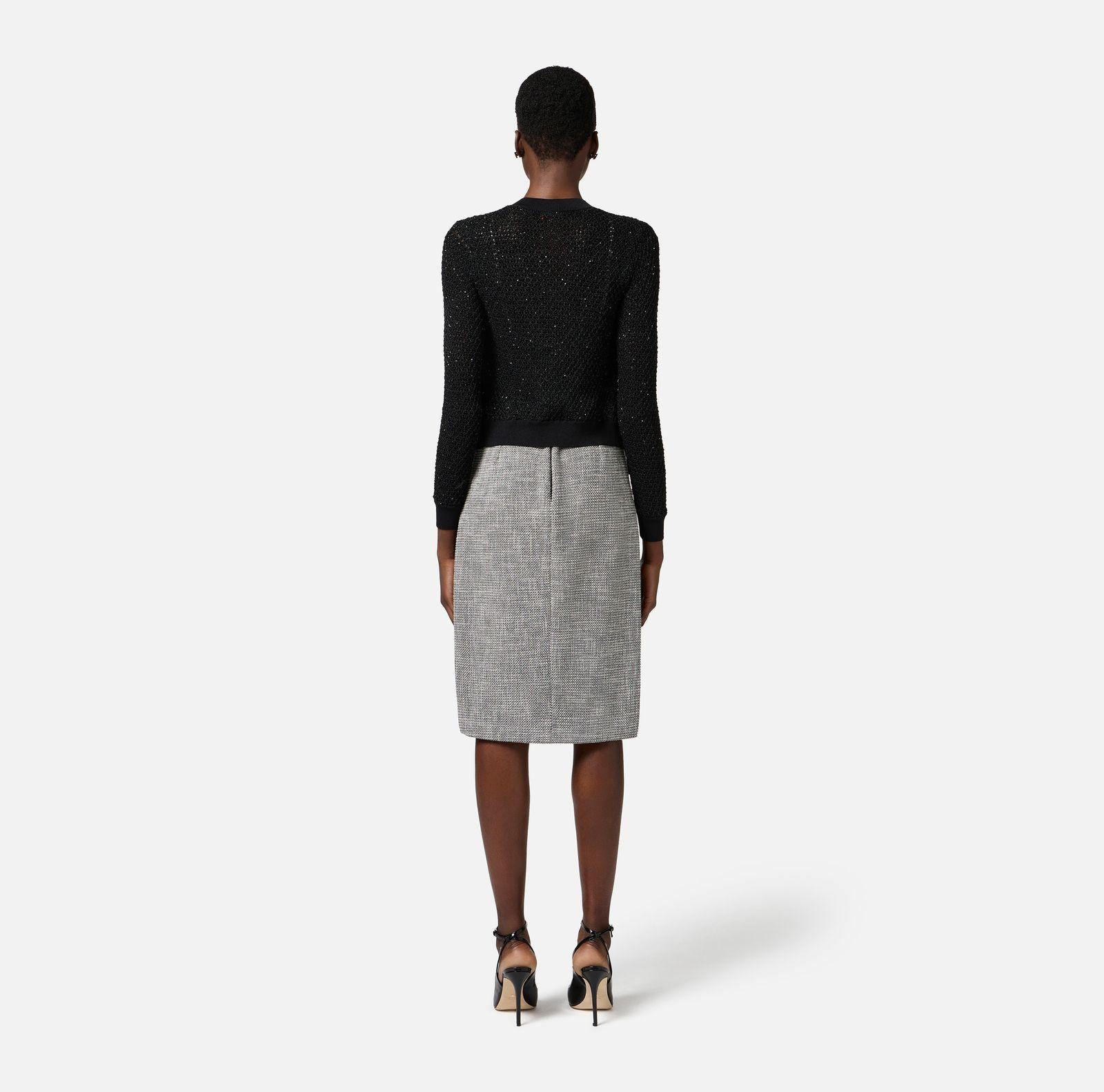 Gonna in diamond tweed - Elisabetta Franchi GO11252E2 306 ELISABETTA FRANCHI 