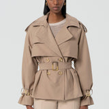 Trench regular in tessuto tecnico