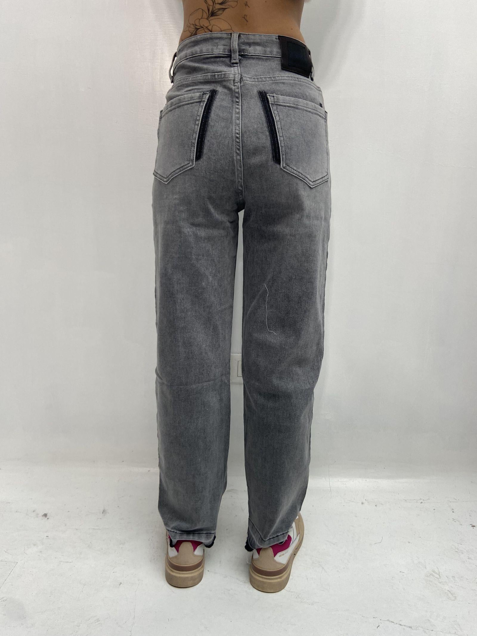 Jeans mom fit con coulisse LAF264 GRIGIO OFELIA 