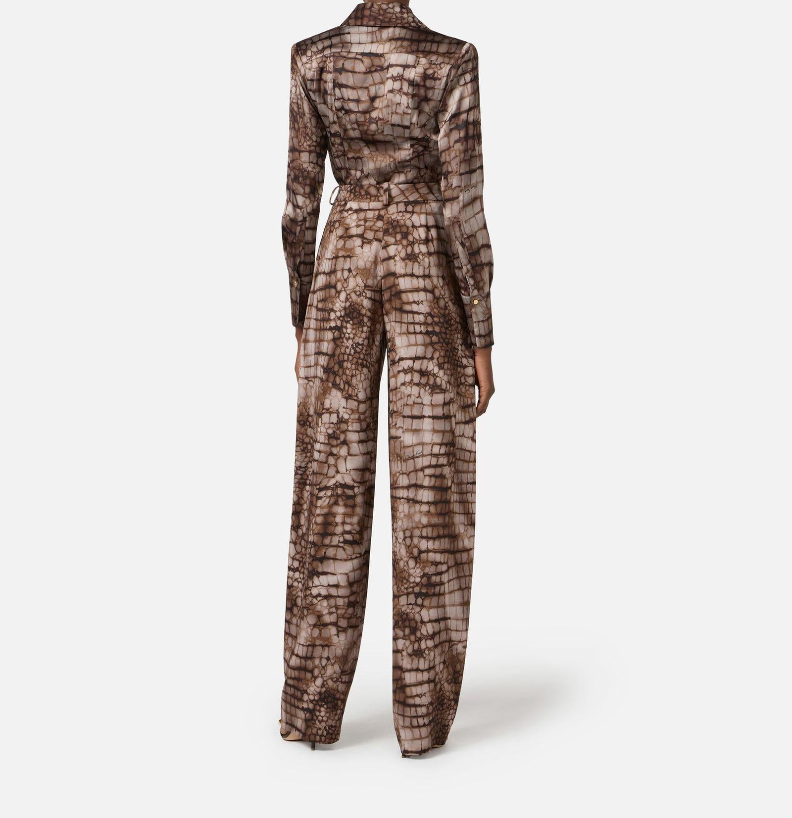 Pantalone stampa alligatore - Elisabetta Franchi PA16261E2 644 ELISABETTA FRANCHI 