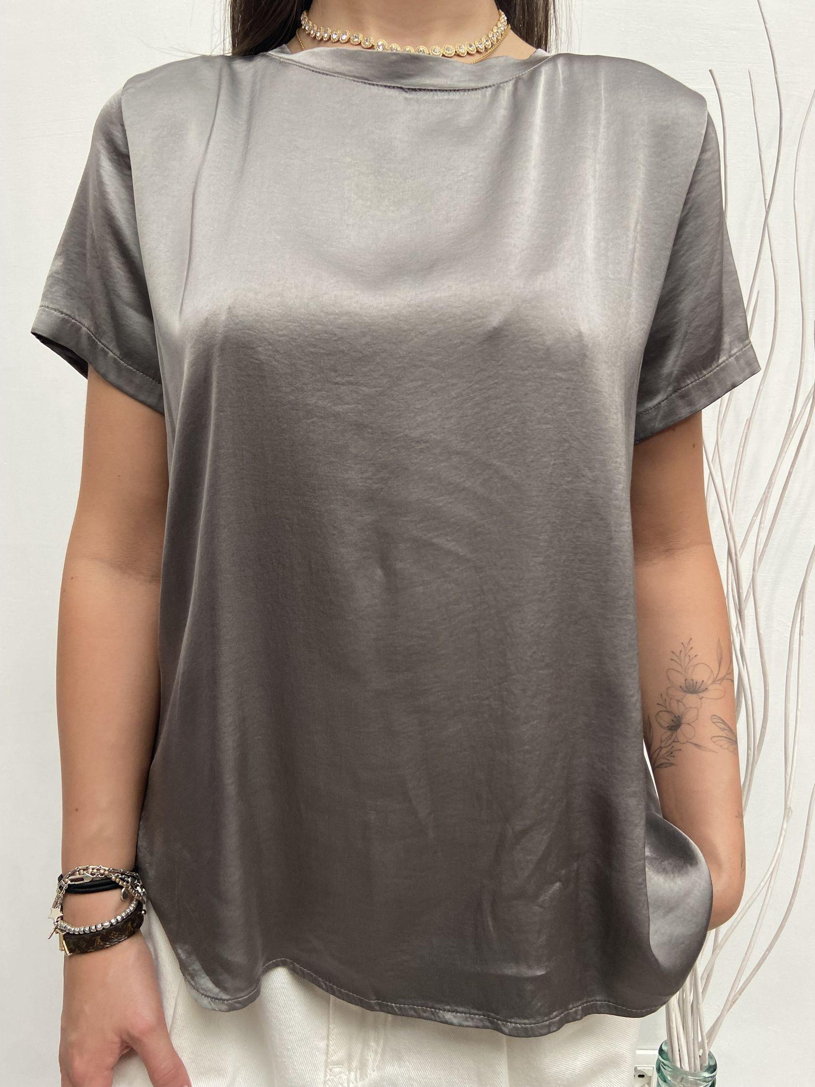 T- shirt girocollo satinata - Ofelia MS2003 GRIGIO OFELIA 