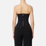Top con dettagli zip - Elisabetta Franchi TO03656E2 110 ELISABETTA FRANCHI 