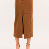 Gonna in suede con spacco ADF401C 67 KONTATTO 