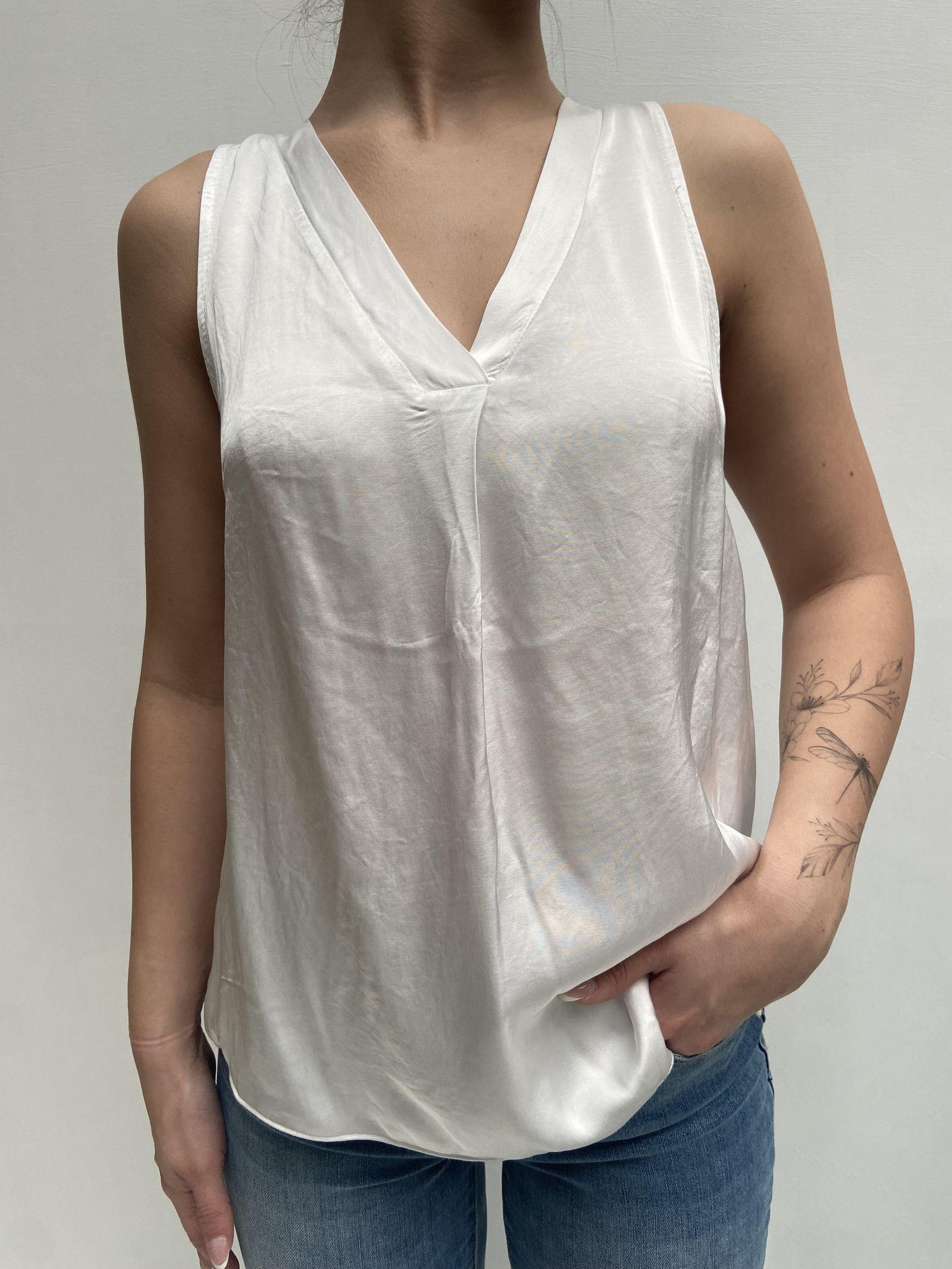 Top smanicato bimateriale 4005 CREMA OFELIA 