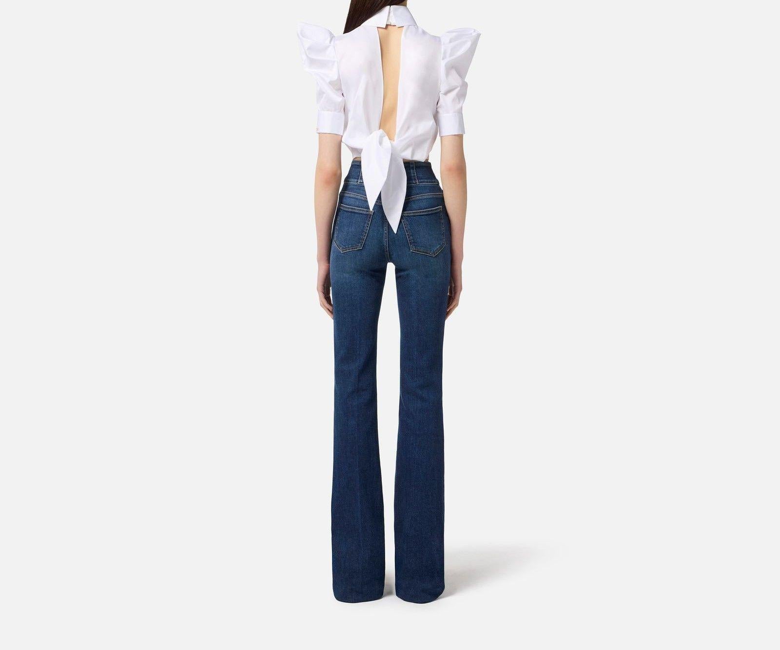 Camicia balloon in popeline - Elisabetta Franchi CA10156E2 100 ELISABETTA FRANCHI 