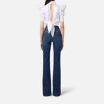 Camicia balloon in popeline - Elisabetta Franchi CA10156E2 100 ELISABETTA FRANCHI 