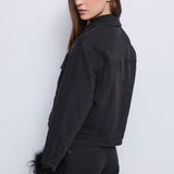 Giubbotto in denim con piume 521FD36001 00 GAUDI' 