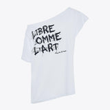 T-shirt scollo asimmetrico