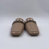 Sabot con perle e borchie 602 BEIGE CHIARINI 