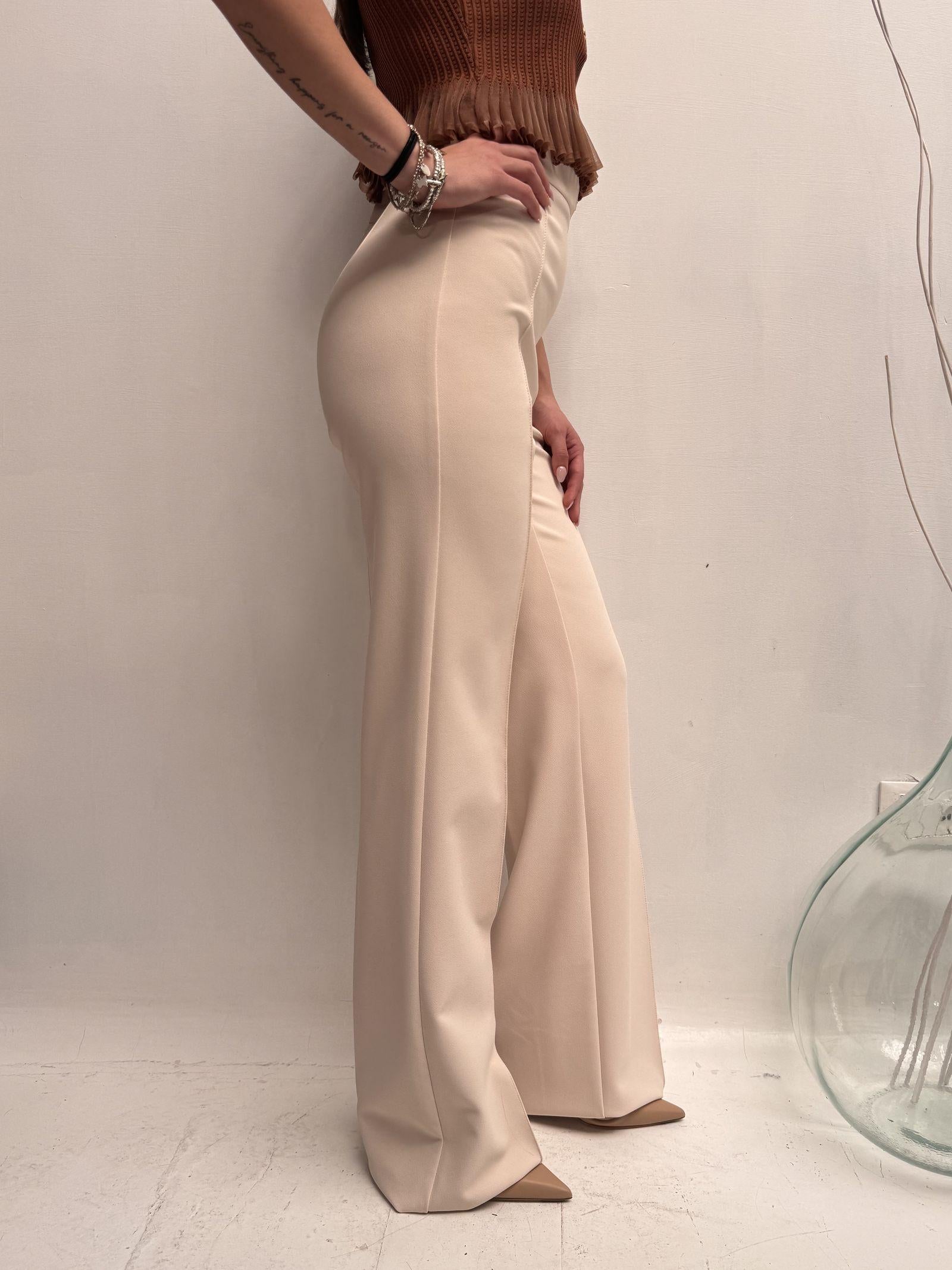 Pantalone con placca oro logata - Elisabetta Franchi PAT1541E2 193 ELISABETTA FRANCHI 