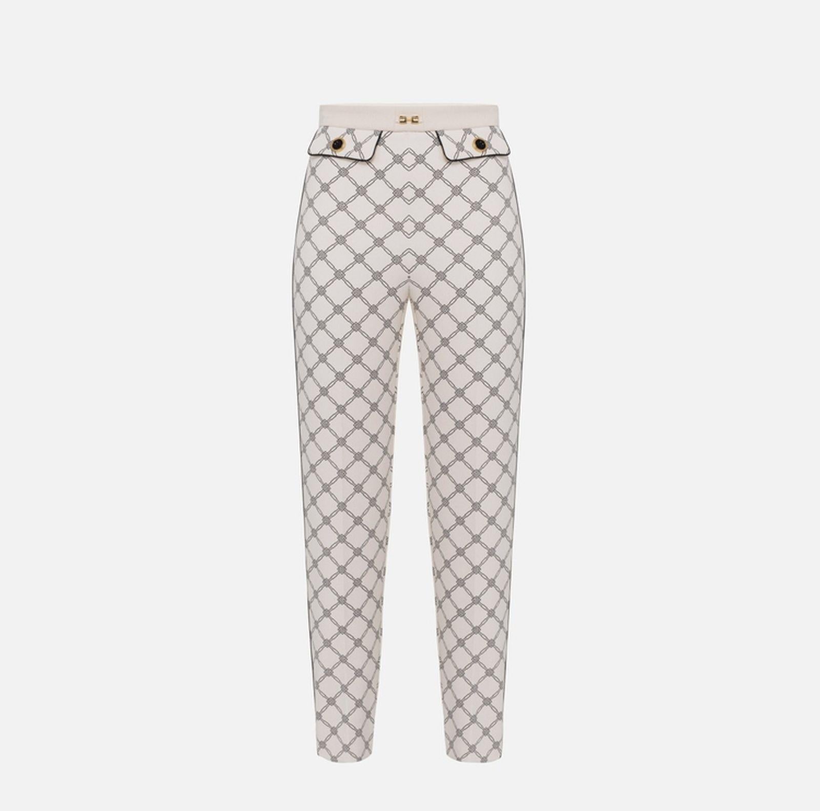 Pantalone con stampa losanghe - Elisabetta Franchi PAS7151E2 E84 ELISABETTA FRANCHI 