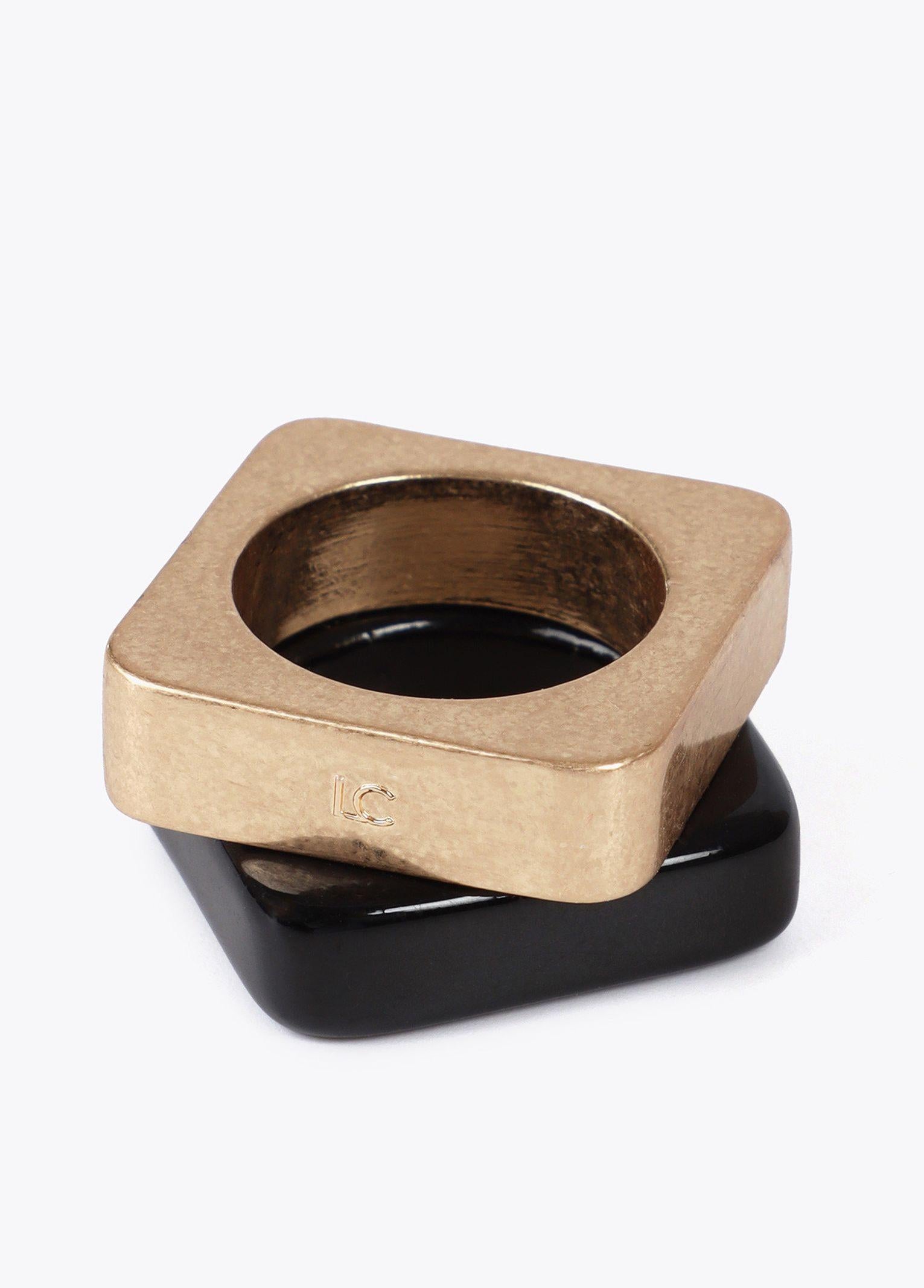 Set anellii quadrati bicolore LF2503025 2MN LOLA 