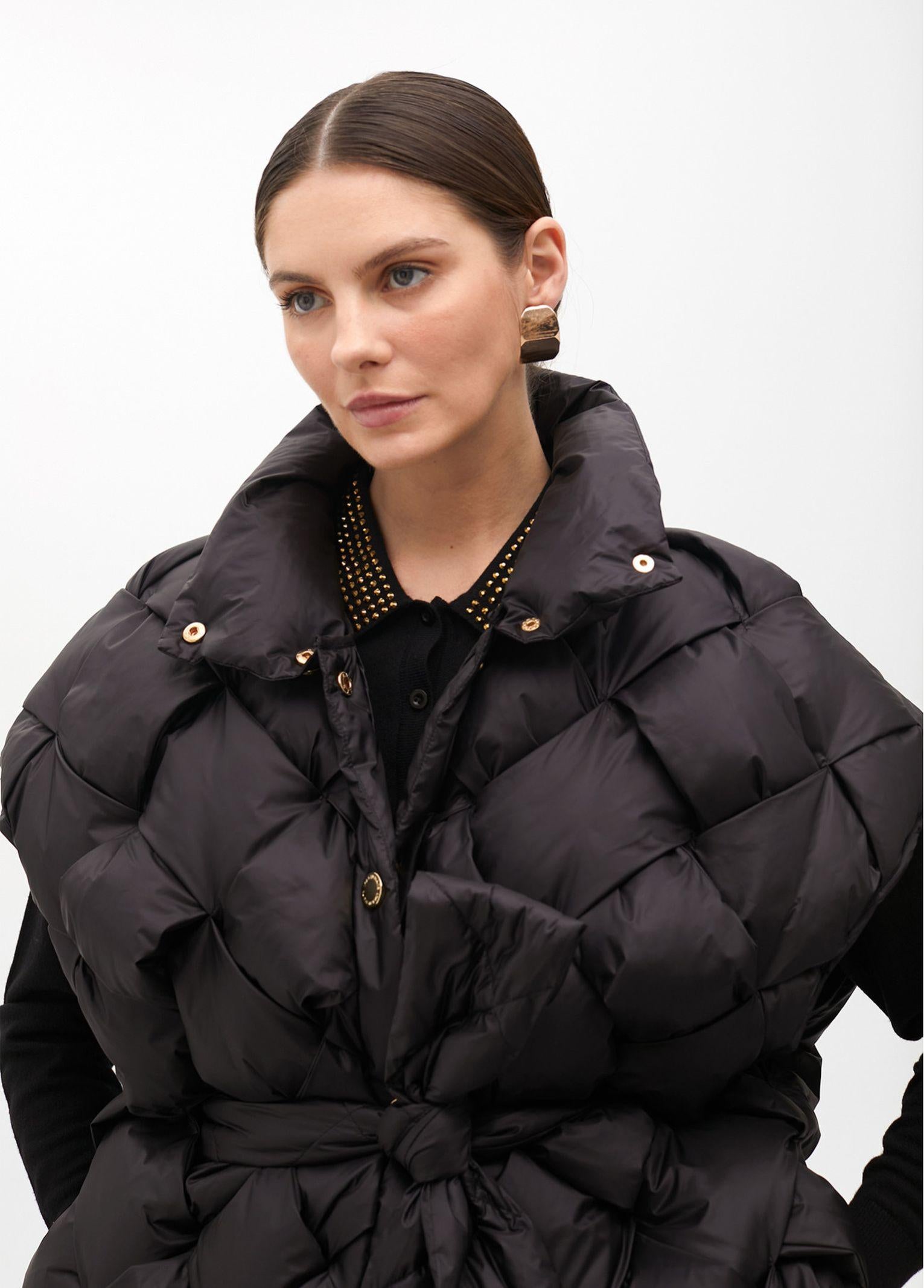 Gilet trapuntato con cintura MF2501006 00N MAITE 