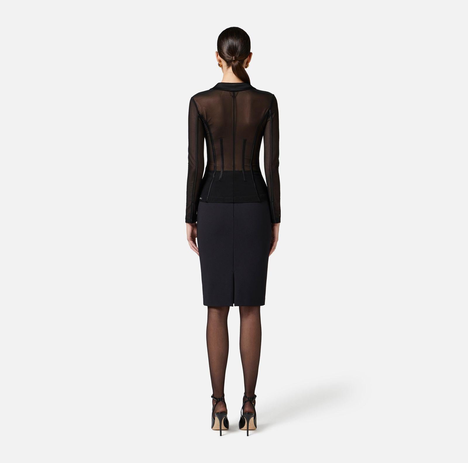 Giacca in tulle - Elisabetta Franchi GI13452E2 110 ELISABETTA FRANCHI 