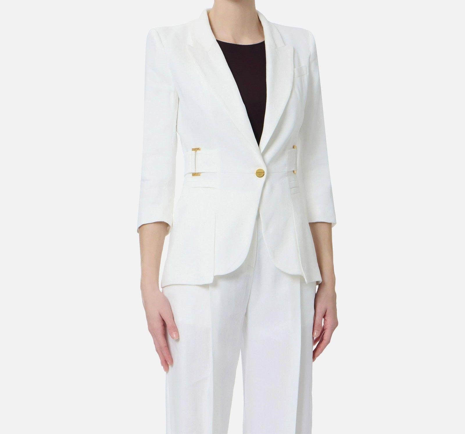 Giacca in misto lino - Elisabetta Franchi GI23662E2 360 ELISABETTA FRANCHI 