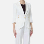 Giacca in misto lino - Elisabetta Franchi GI23662E2 360 ELISABETTA FRANCHI 