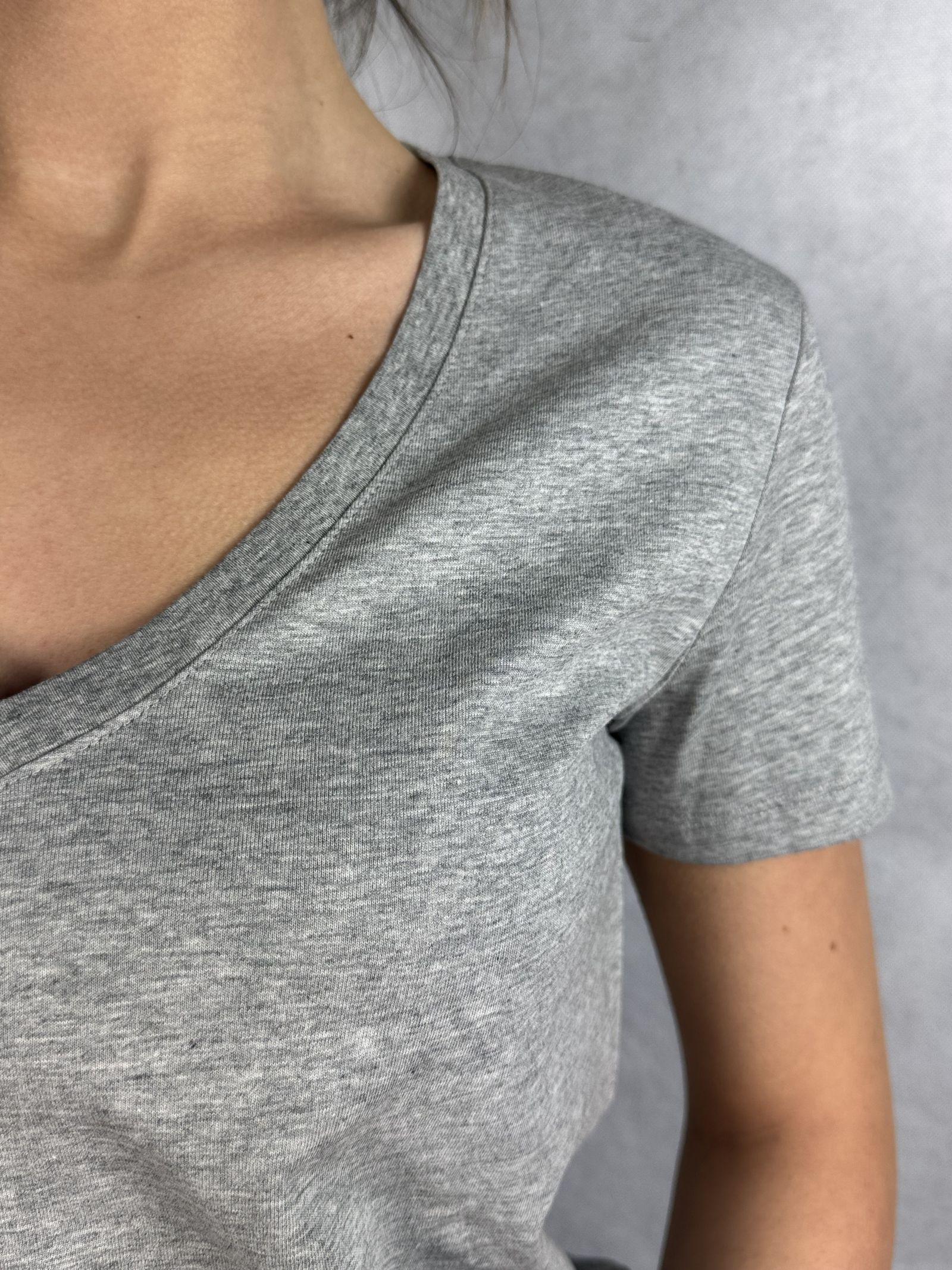 T- shirt basica scollo a V L5560 MELANGE OFELIA 