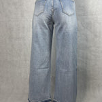 Jeans vita alta e gamba larga con strass JF265 DENIM OFELIA 