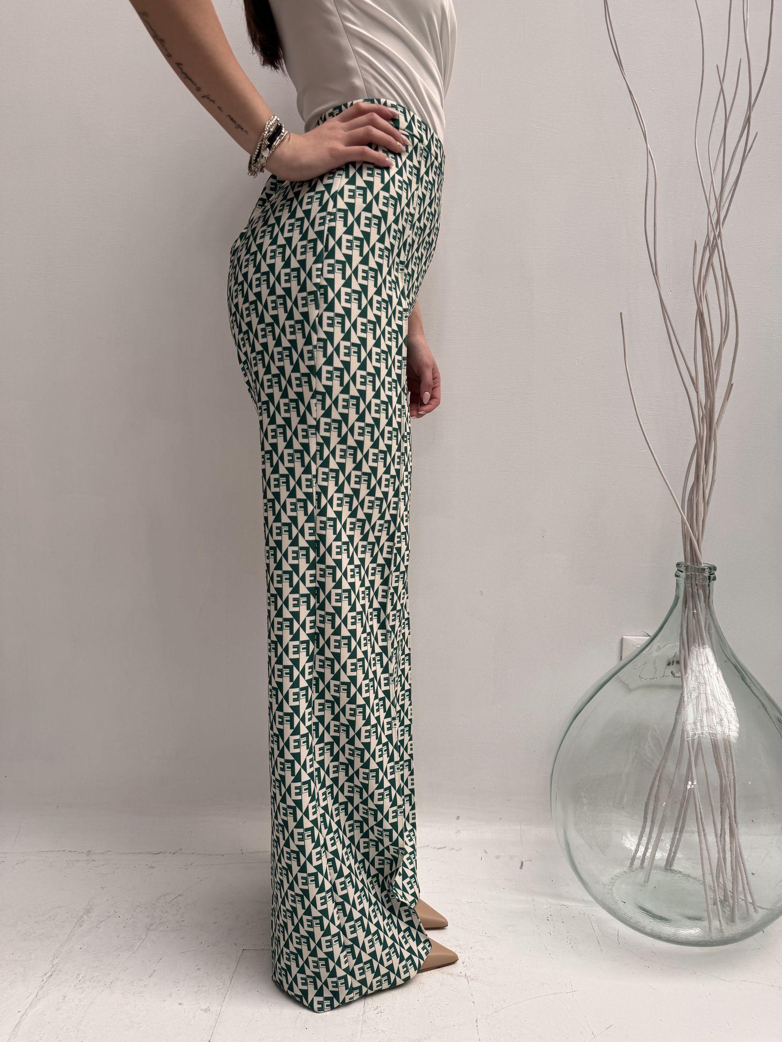 Pantalone stampa geometrica logata - Elisabetta Franchi PA00826E2 AT5 ELISABETTA FRANCHI 