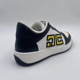 Sneakers in pelle logo bicolor