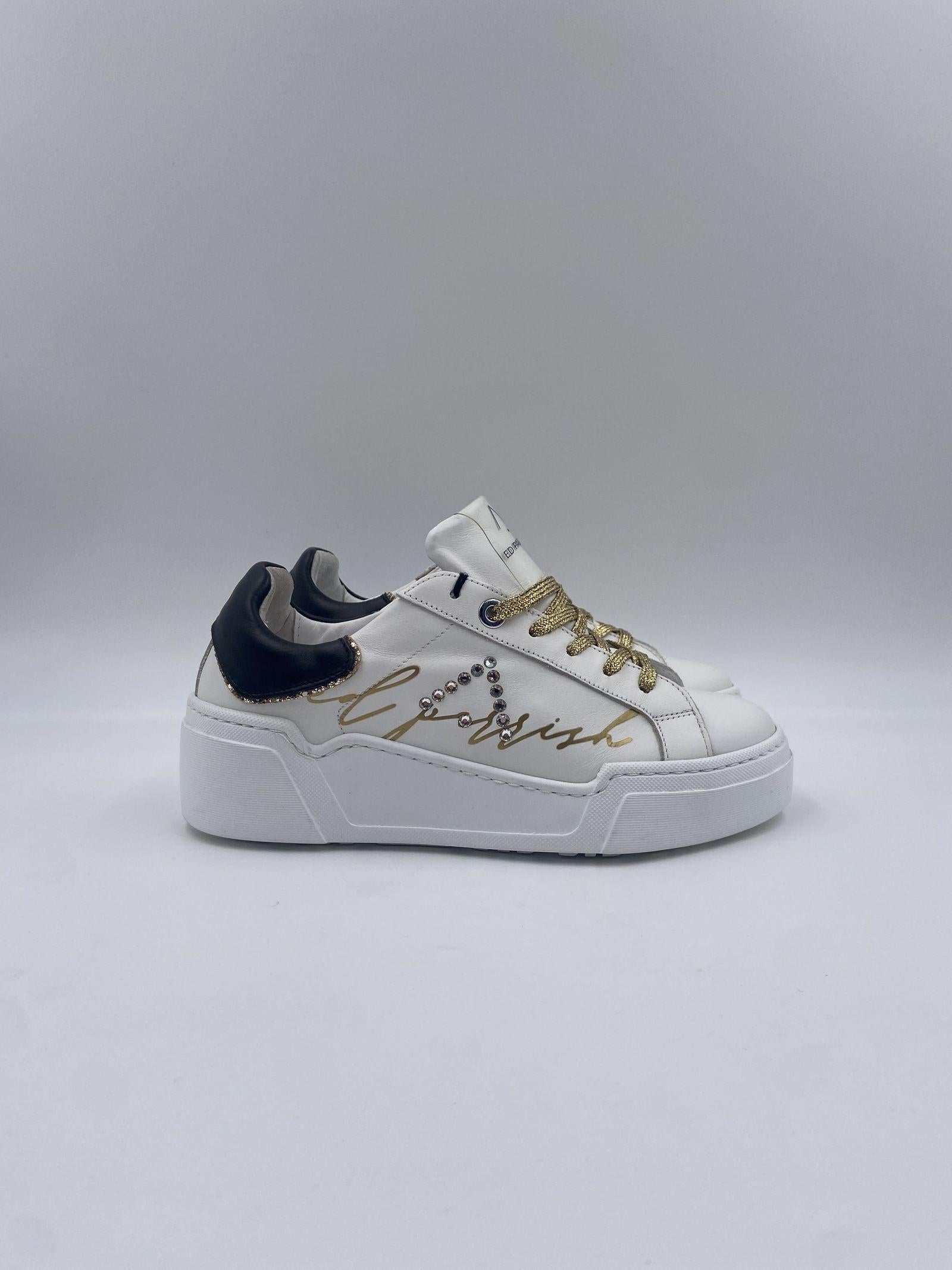 Sneakers con lacci oro FALD SG22 BIANCOORO ED PARRISH 