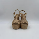 Sandalo con plateau in raffia