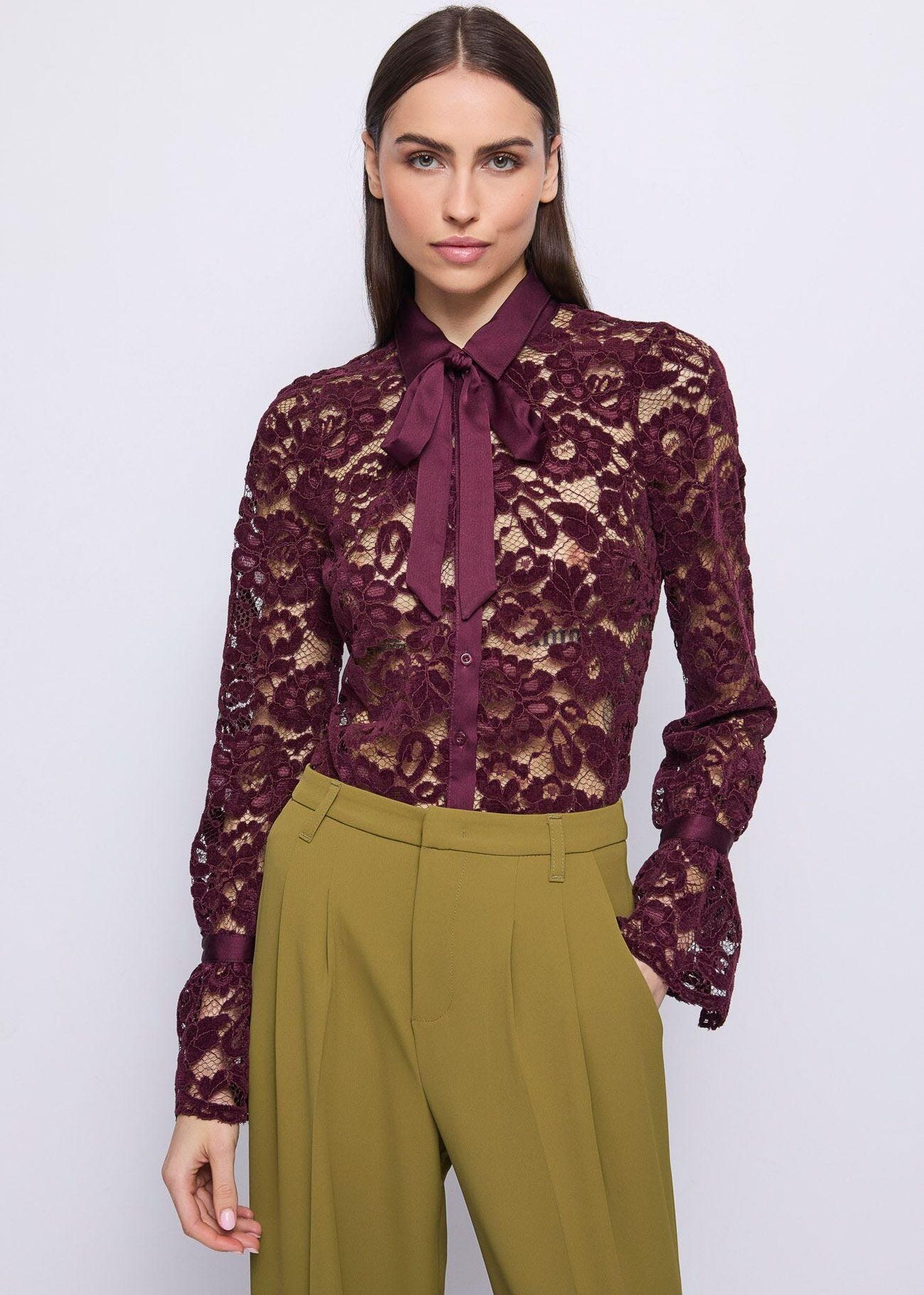 Camicia in pizzo floreale 521FD45006 2434 GAUDI' 