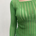 Maglia trasparente maniche lunghe 25002 VERDE OFELIA 