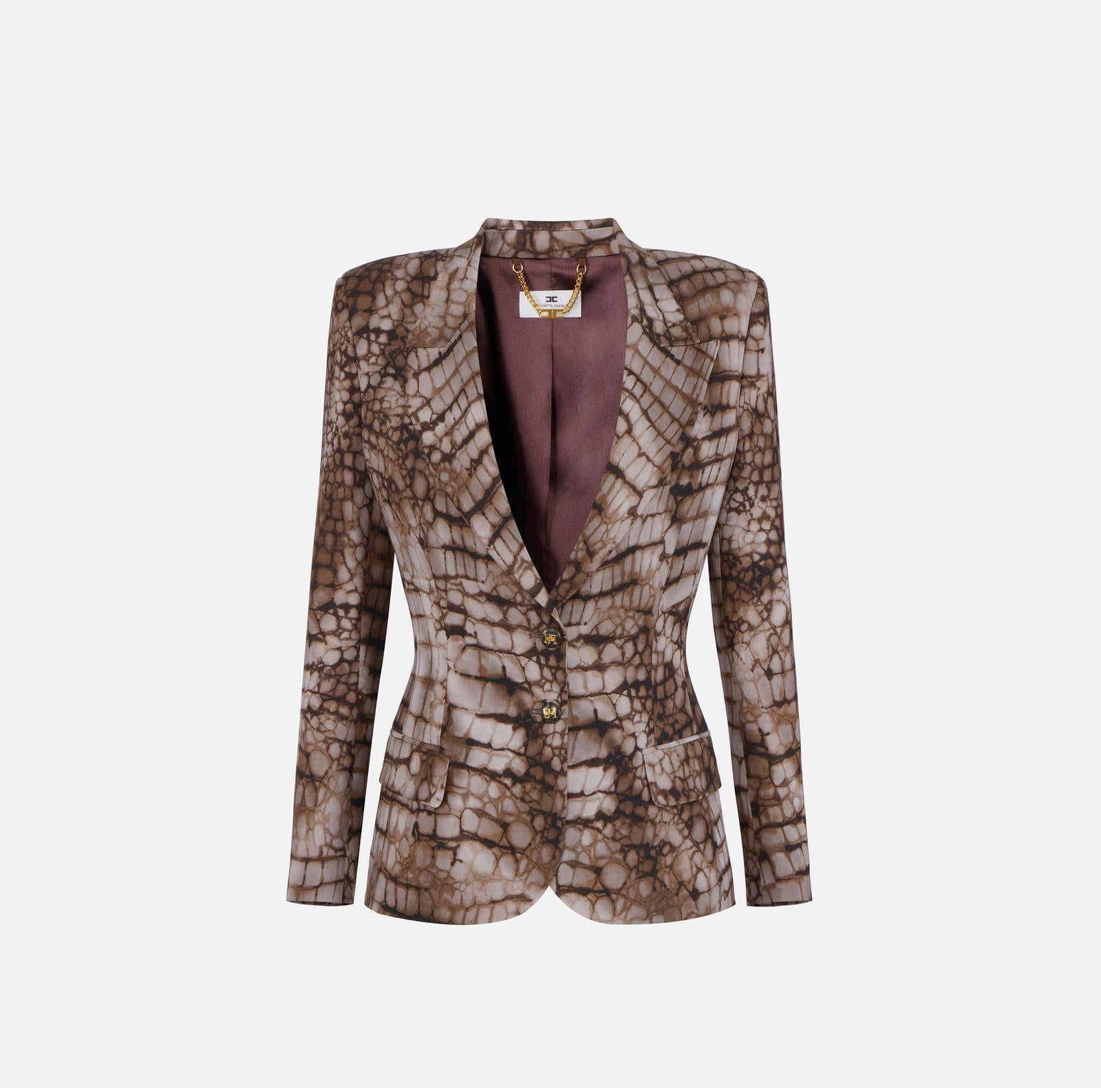 Giacca con stampa alligatore - Elisabetta Franchi GI20761E2 644 ELISABETTA FRANCHI 