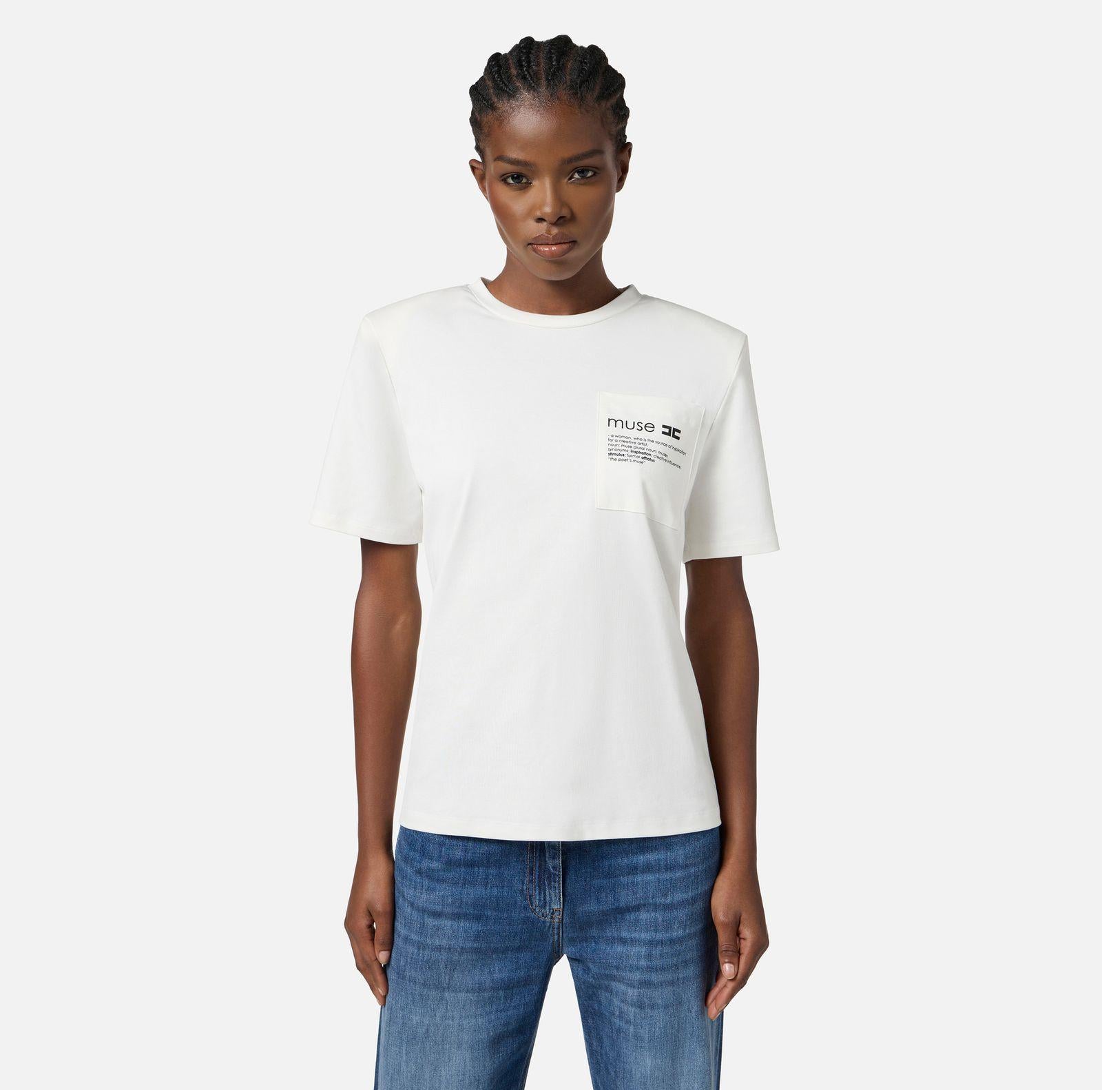T-shirt con taschino MA02056E2 270 ELISABETTA FRANCHI 