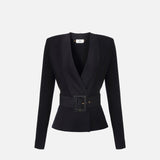 Giacca in maglia con cintura - Elisabetta Franchi MK48S57E2 110 ELISABETTA FRANCHI 