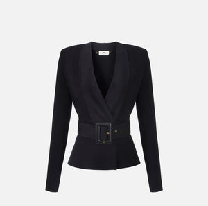 Giacca in maglia con cintura - Elisabetta Franchi