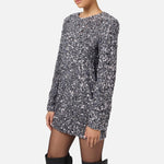 Abito in ciniglia ricamata con paillettes AB70347E2 CG8 ELISABETTA FRANCHI 