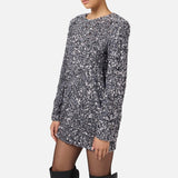 Abito in ciniglia ricamata con paillettes AB70347E2 CG8 ELISABETTA FRANCHI 