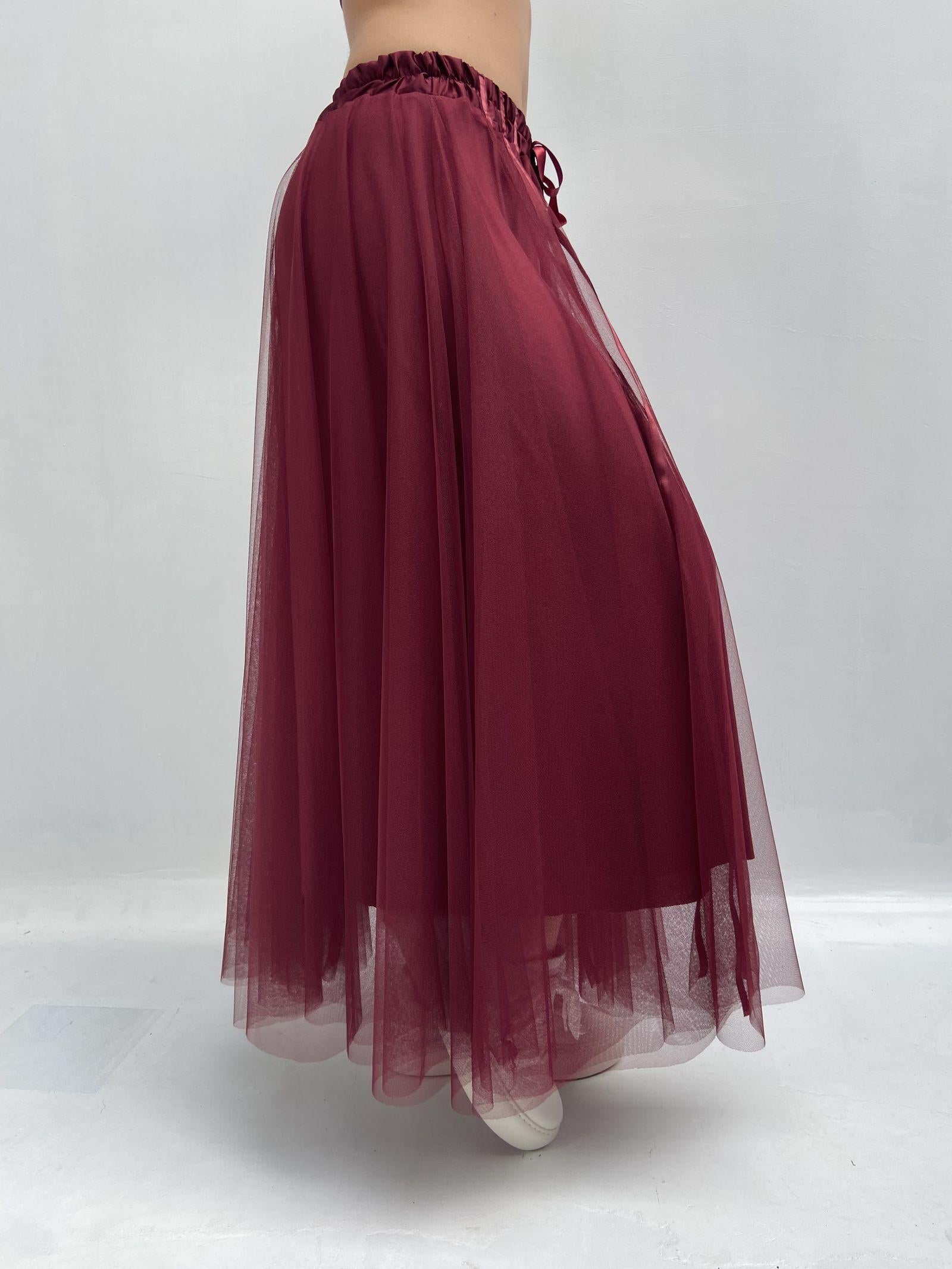 Gonna lunga in tulle MK04.015 BORDEAUX OFELIA 