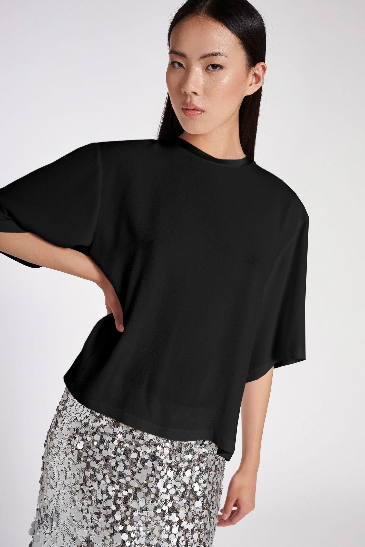 Blusa in crepe de chine MIBB13D3 10 CARLA G. 