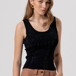 Top con strass FR26ST4005K524R9 053 FRACOMINA 