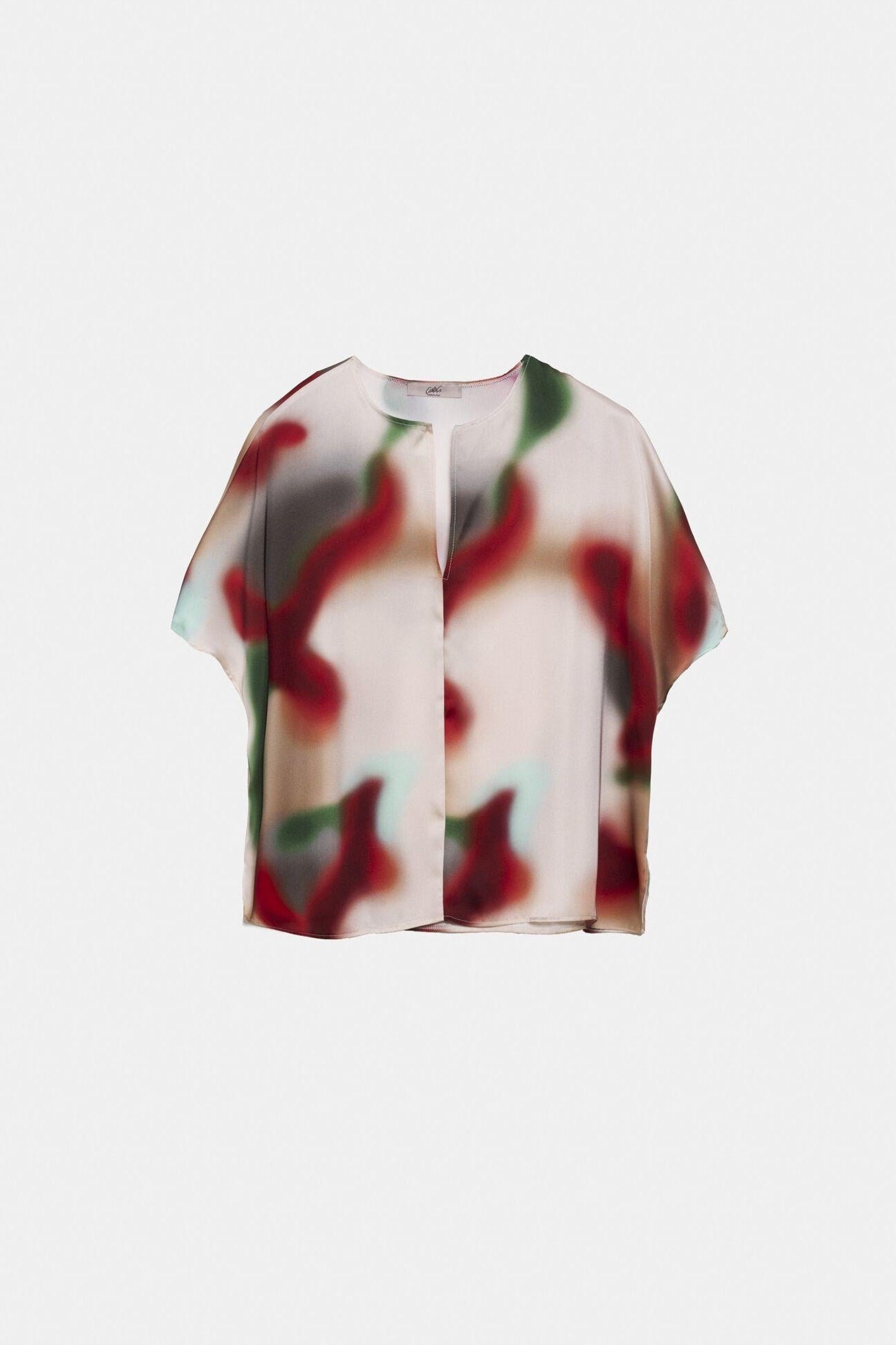 Blusa in raso fantasia multicolor MUEV30D8 03 CARLA G. 