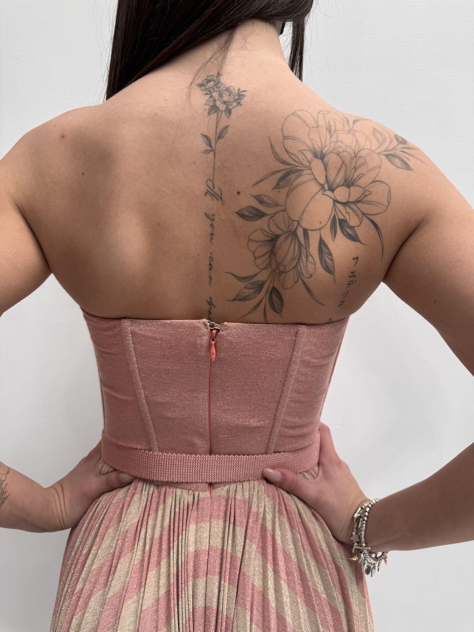 Abito plissè con corpetto - Elisabetta Franchi AB18001E2 X01 ELISABETTA FRANCHI 